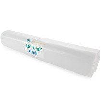 16' x 50' Clear 4 mil Plastic Sheeting for Painting, LDPE Film Roll, 800 sq. ft. Area
